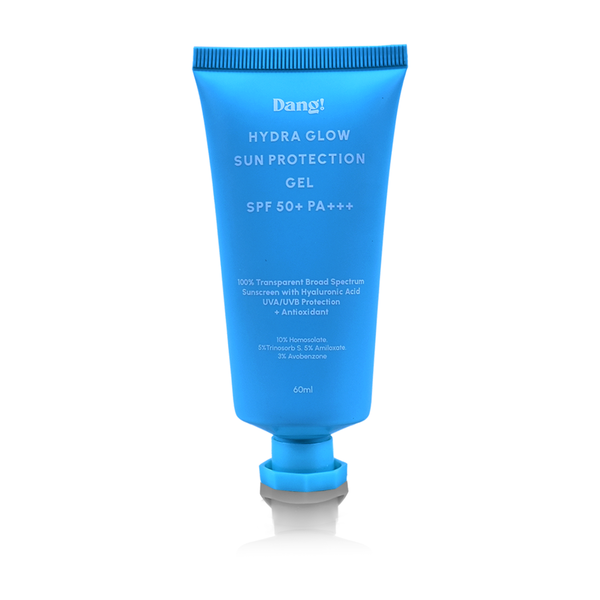Dang! Hydra Glow Sun Protection Gel SPF 50 tube at Bracketts Beauty