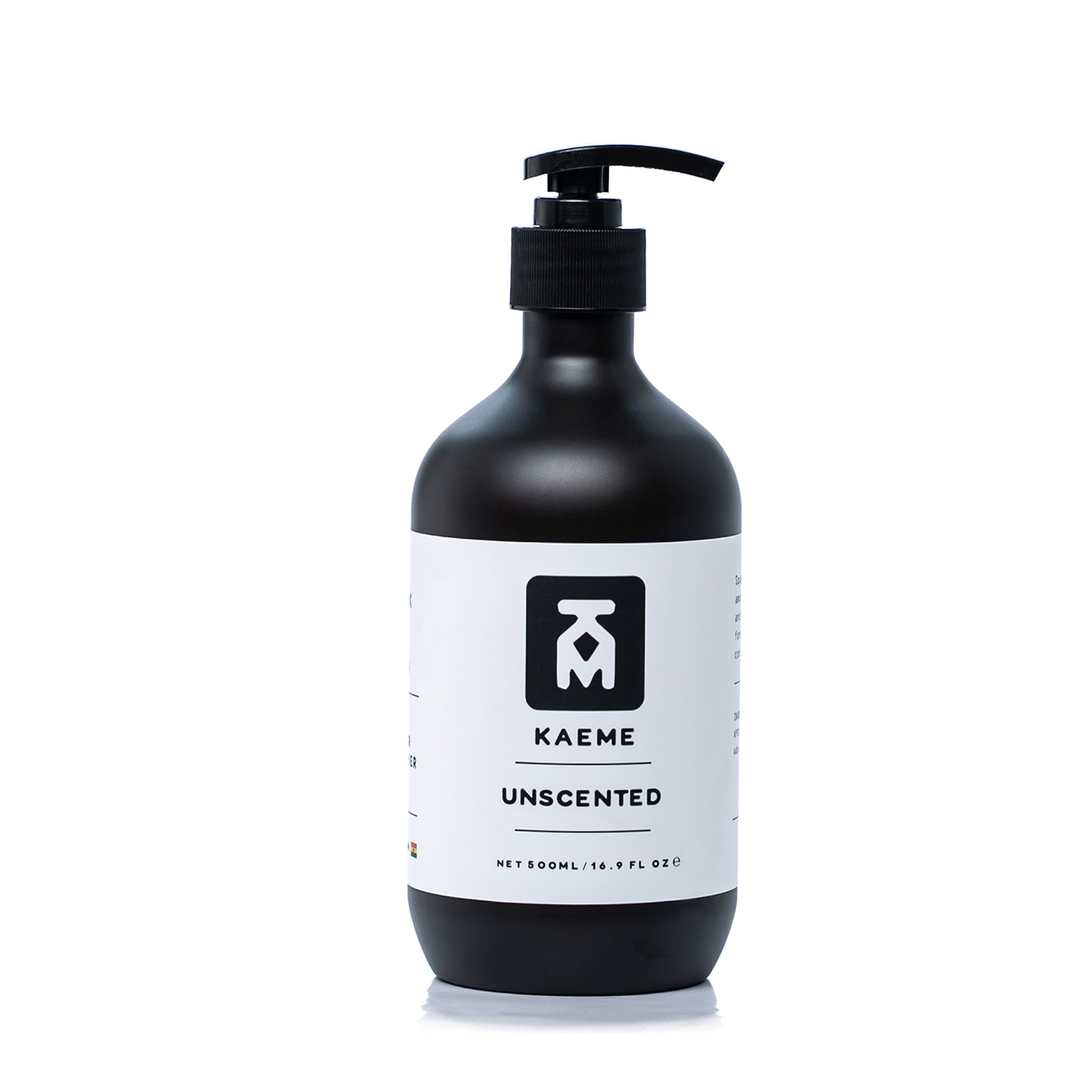 Ghanaian black soap body wash Kaeme Unscented at Bracketts Beauty