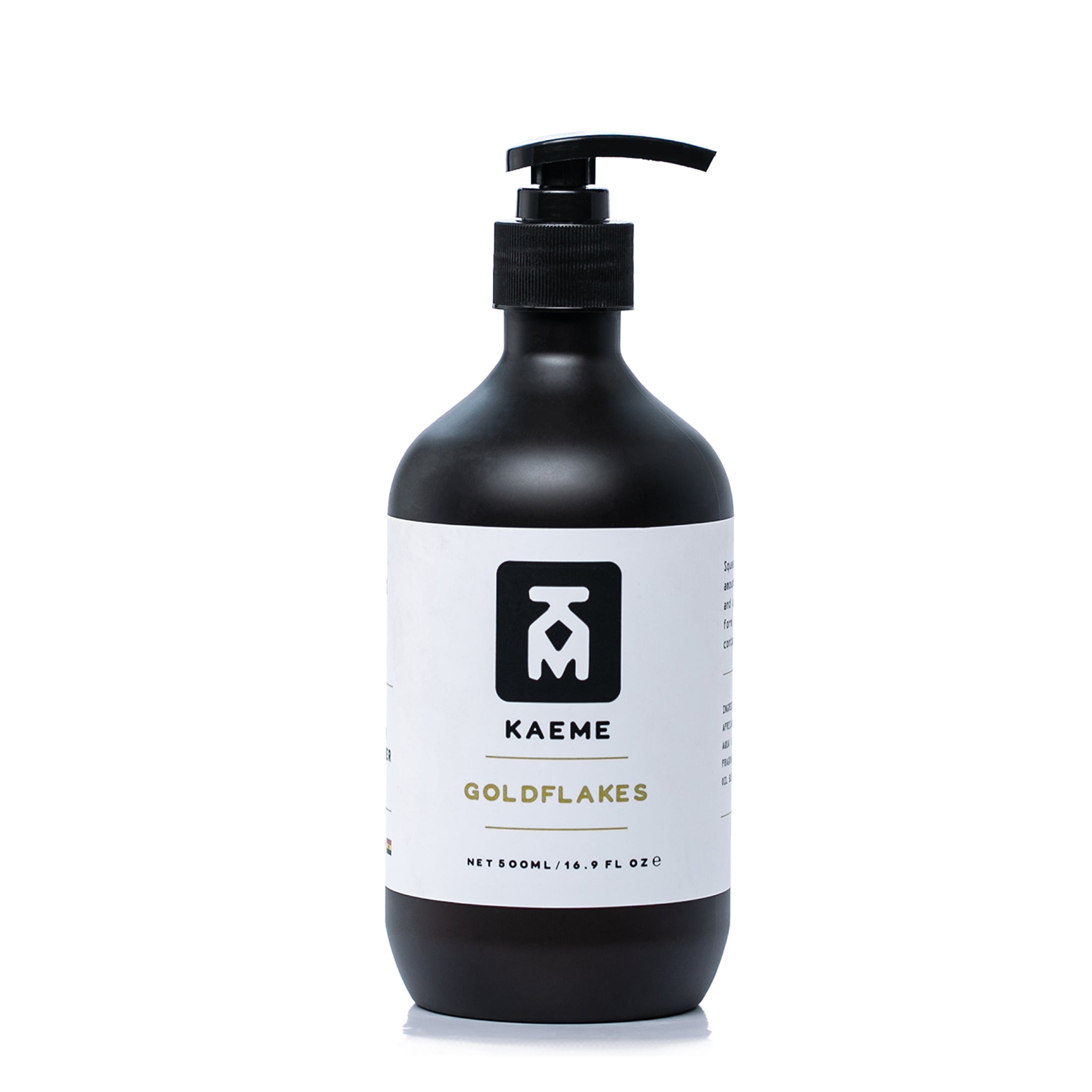 Ghanaian black soap body wash Kaeme Goldflakes at Bracketts Beauty
