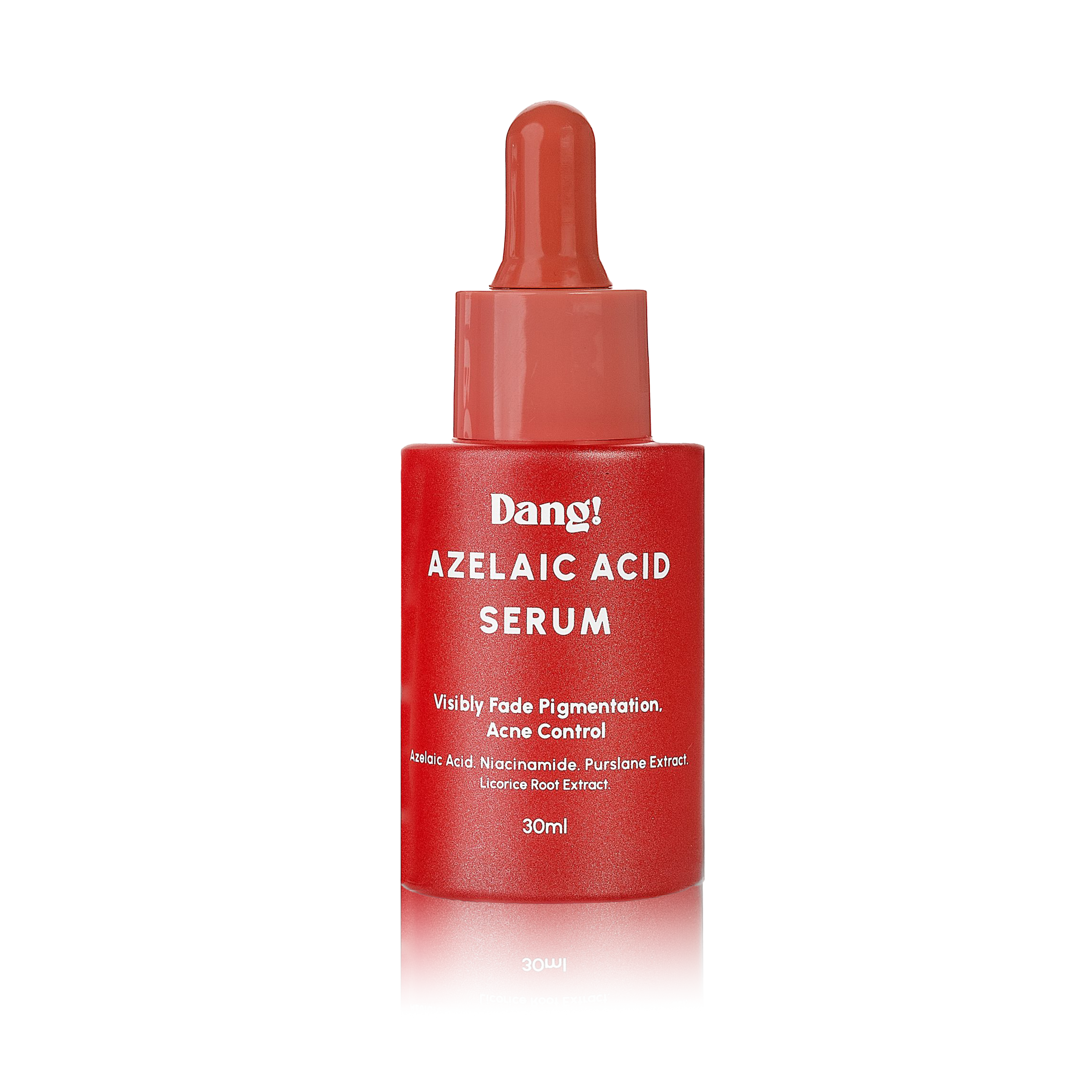 Dang! Azelaic Acid Serum 30ml reddish orange bottle with dropper at Bracketts Beauty