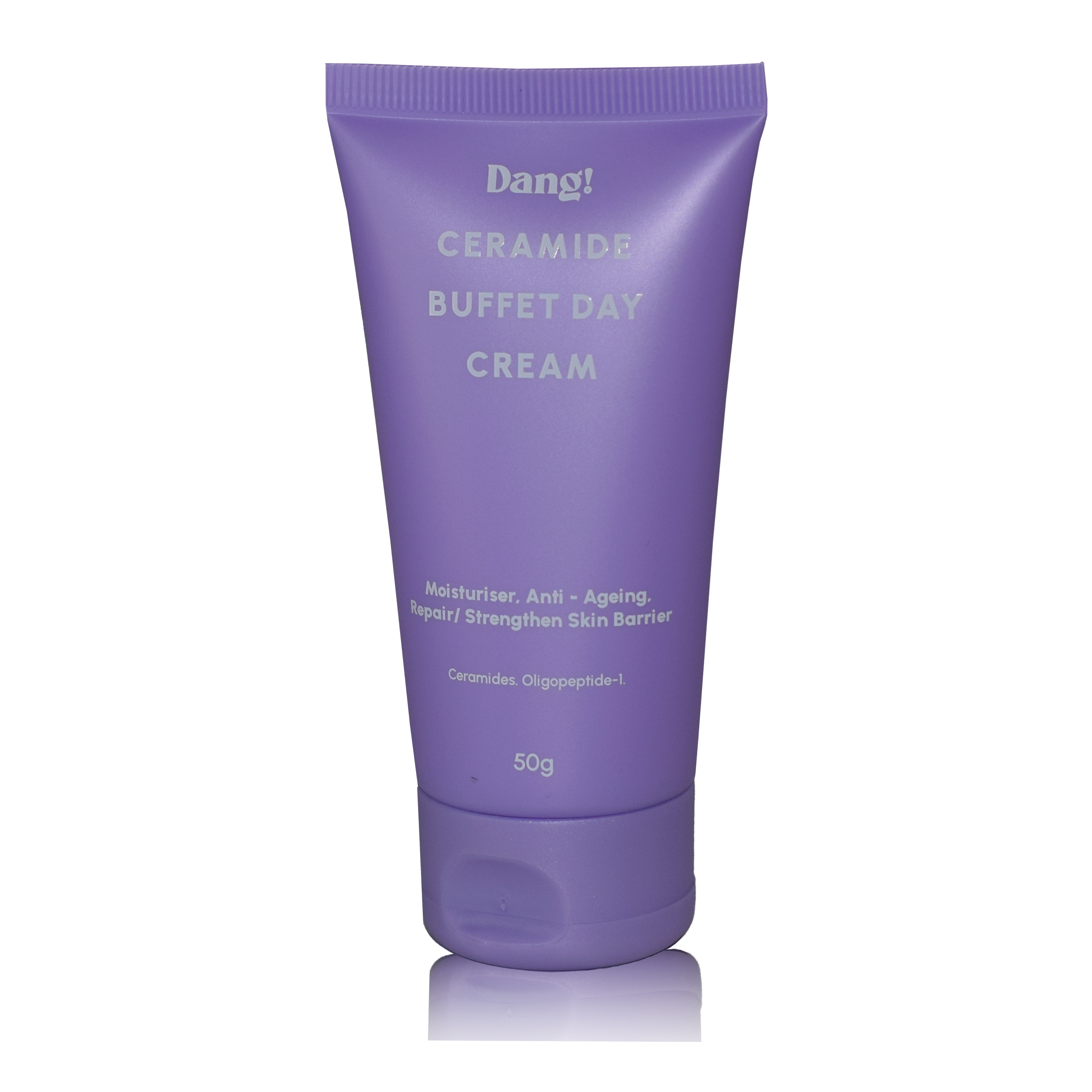 Dang! Ceramide Buffet Day Cream lilac squeeze tube at Bracketts Beauty