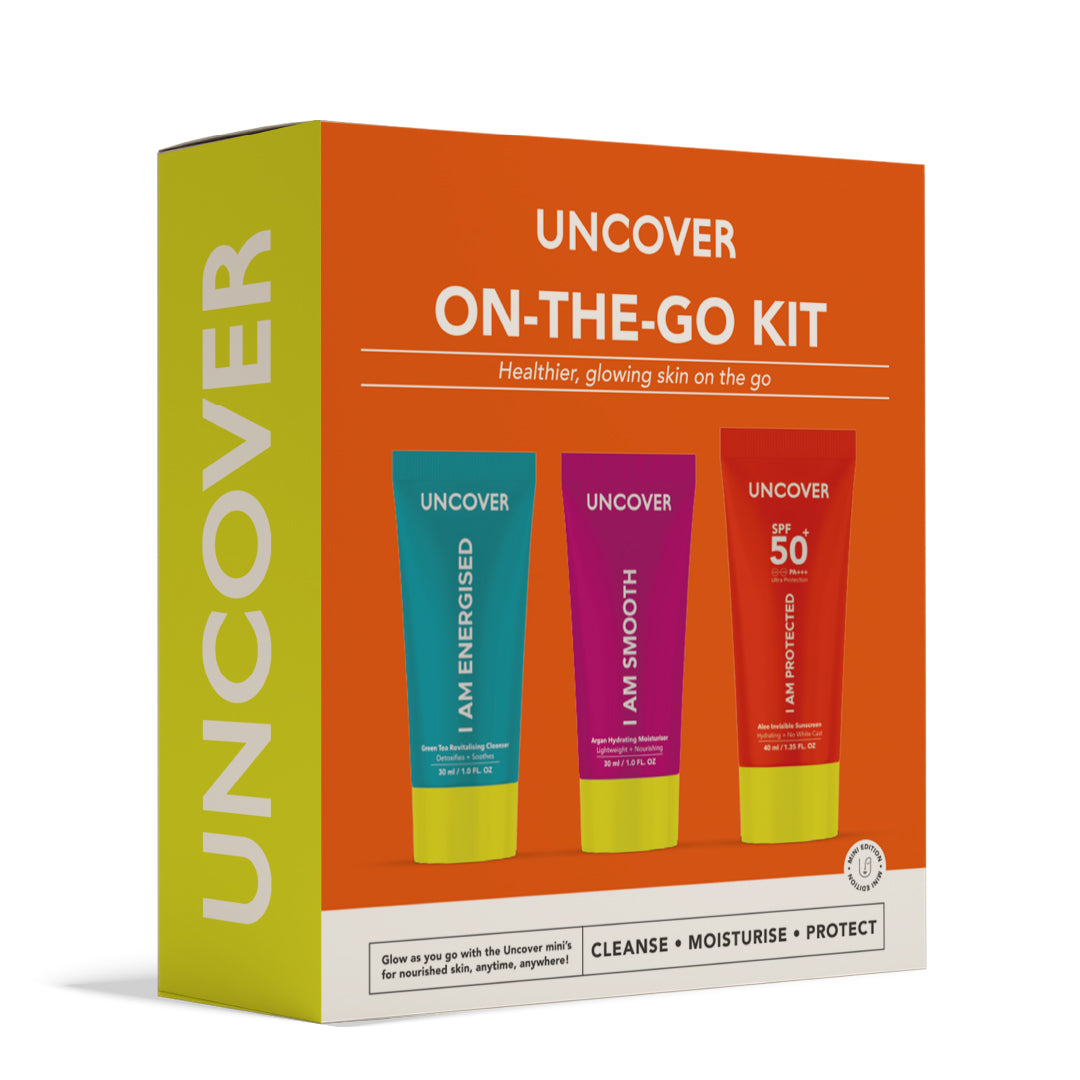 Uncover mini On-The-Go Kit products package at Bracketts Beauty